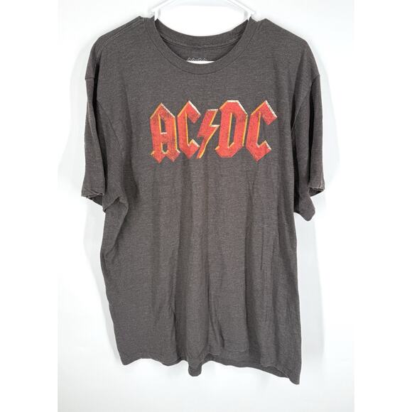 AC DC Other - AC/DC Men’s XL Hard Rock Band Music Group Gray T-Shirt Tee Red Letters EUC